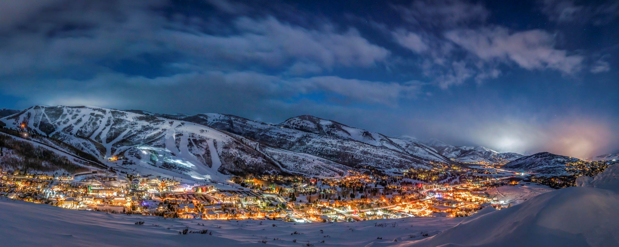 A Ski Town at Night
